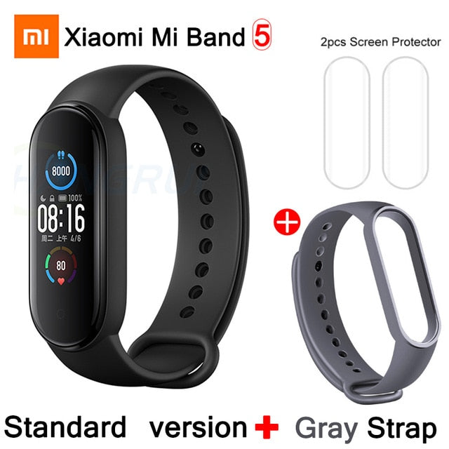 Xiaomi Mi Band 5 Smart Bracelet 4 Color AMOLED Screen Heart Rate Fitness Bluetooth Sports Waterproof Wristband Mi Band 4 5 Watch