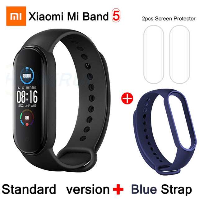 Xiaomi Mi Band 5 Smart Bracelet 4 Color AMOLED Screen Heart Rate Fitness Bluetooth Sports Waterproof Wristband Mi Band 4 5 Watch
