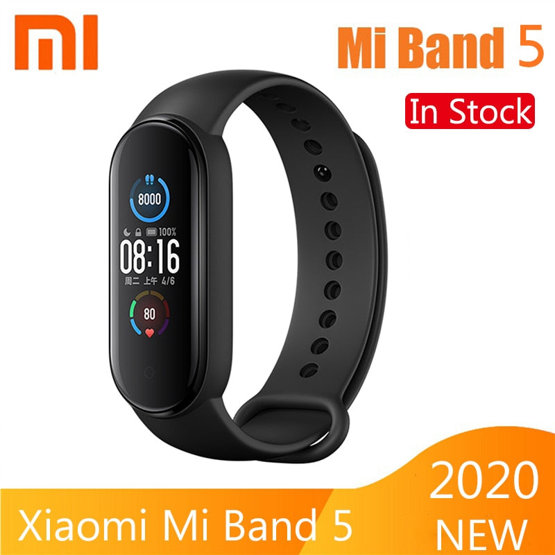 Xiaomi Mi Band 5 Smart Bracelet 4 Color AMOLED Screen Heart Rate Fitness Bluetooth Sports Waterproof Wristband Mi Band 4 5 Watch