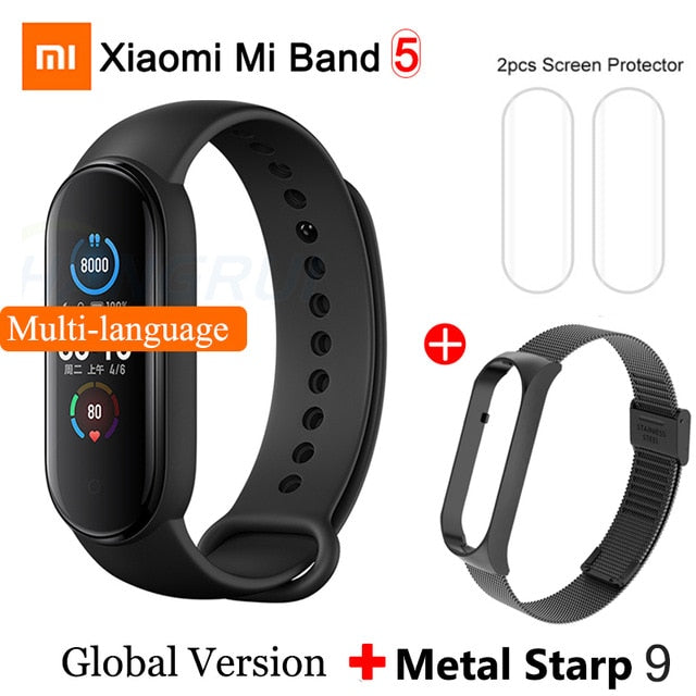 Xiaomi Mi Band 5 Smart Bracelet 4 Color AMOLED Screen Heart Rate Fitness Bluetooth Sports Waterproof Wristband Mi Band 4 5 Watch
